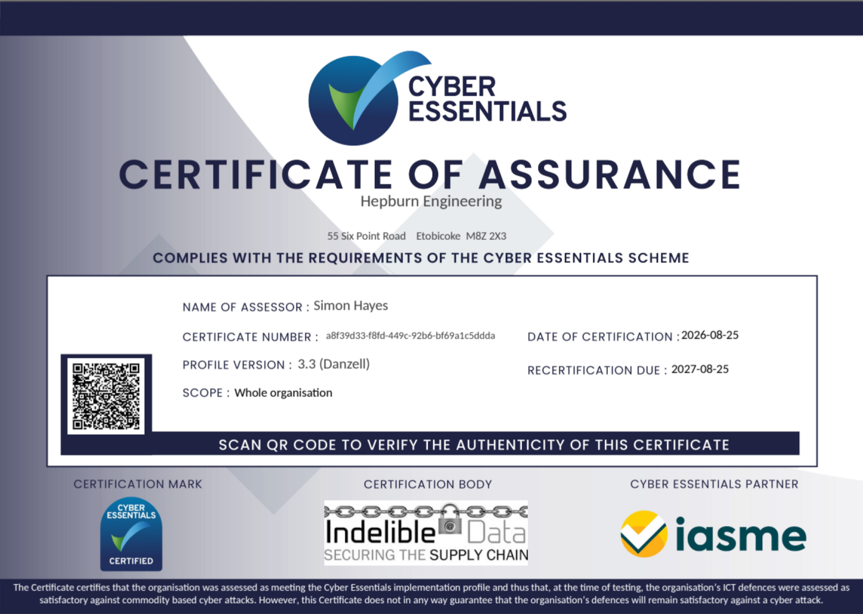 2026 Cyber Essentials Cert